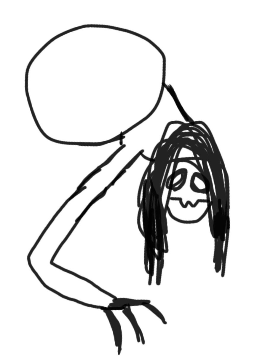 Coconutsmoll's tweet photo. i saw this pfp on moot that looked like a cryptid from far away but when i zoomed in turns out it's just a roblox avatar this is a shitty drawing of what i saw https://t.co/3Hs0QGWTPg