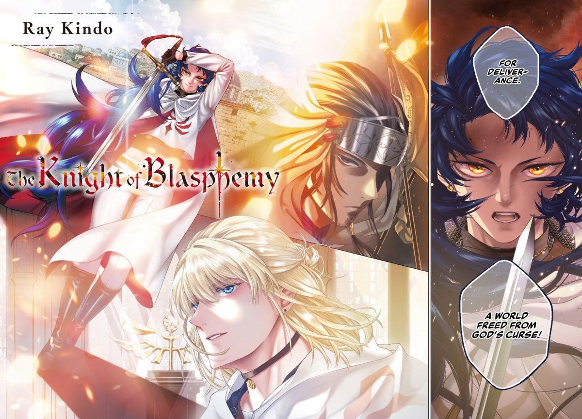 raykindo's tweet photo. ⚔️The Knight of Blasphemy⚔️

First published in YOUNG MAGAZINE US at last year’s Anime NYC, it’s now officially serialized!

Read it for free below, and please share it if you enjoy it! 🤍

🔗Link in the thread ❯❯❯ https://t.co/2oJe3Jvk9u