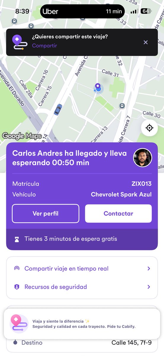 jessimoab's tweet photo. @SectorMovilidad Este vehículo me recogió en un servicio de @cabify_colombia lo cual reporte por su mala conducción, mal comportamiento, tener información falsa asociada a su nombre y fotografía. Fue un servicio inseguro, pasó por alto todas las señales de tránsito. Placas ZIX013. https://t.co/dR9ElMcLdm