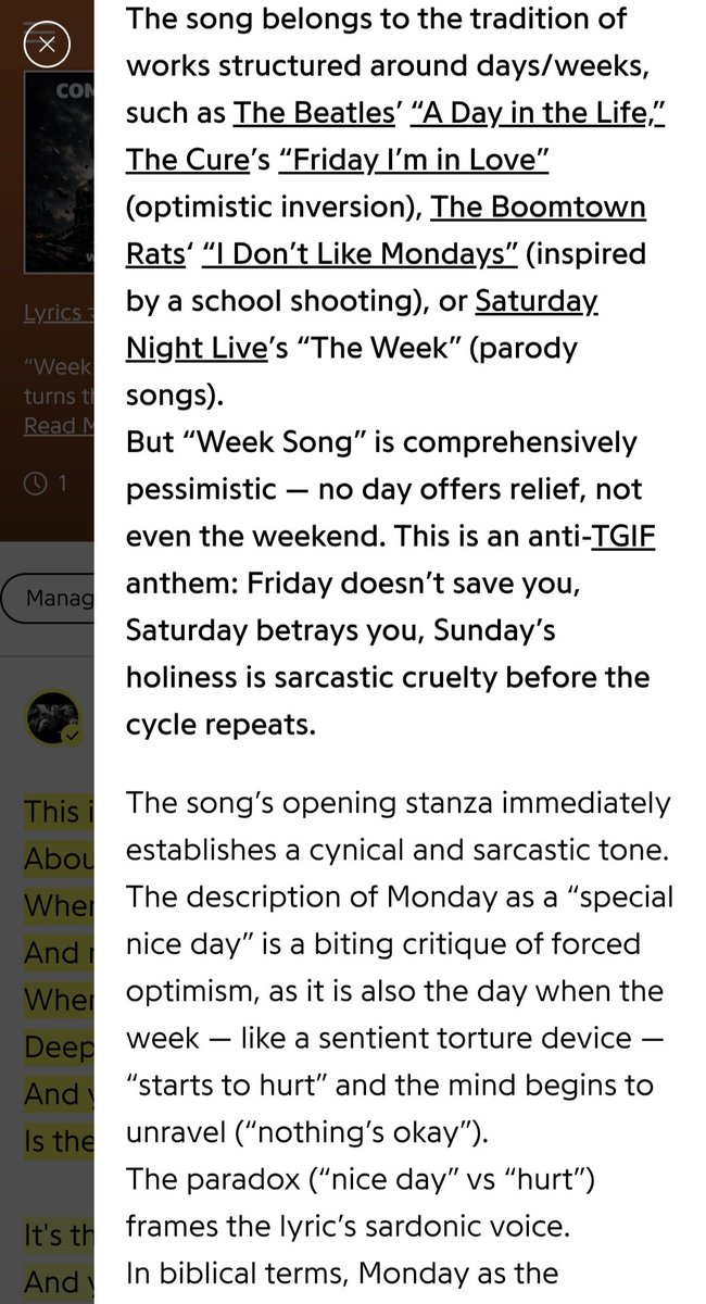 ComaBeach42's tweet photo. "A calendar of despair, where each day of the week becomes another stage in the antihero’s torment."

https://t.co/HKMf6o1i3K

#punkrock #alternativerock #weeksong #thescapegoatsagony #waitingforgodot https://t.co/jtF8VgP1sl