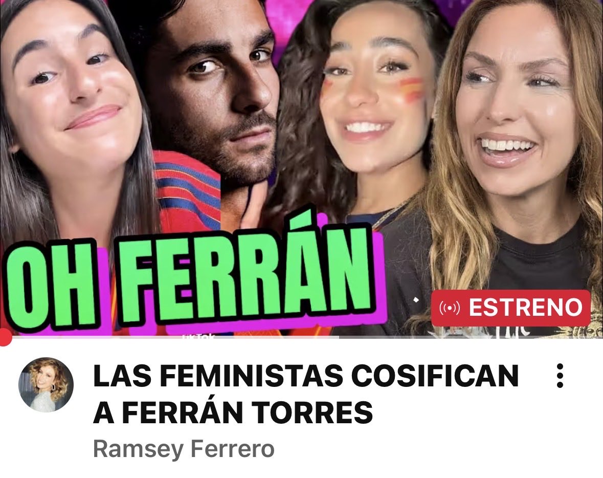 ramseyferrero79's tweet photo. LAS FEMINISTAS COSIFICAN A FERRÁN TORRES  https://t.co/idYEYtvx5J vía @YouTube #ohferran https://t.co/yVXOHAqeCS