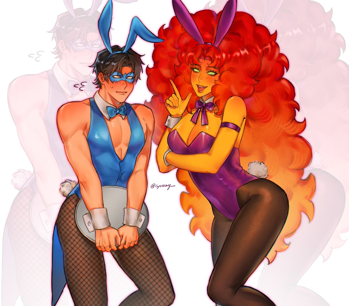 cynziadraw_'s tweet photo. 👯‍♀️ bunnies dickory 
+ bunnywing sketch

#dickory #nightwing #starfire https://t.co/MWLE2D1G9G
