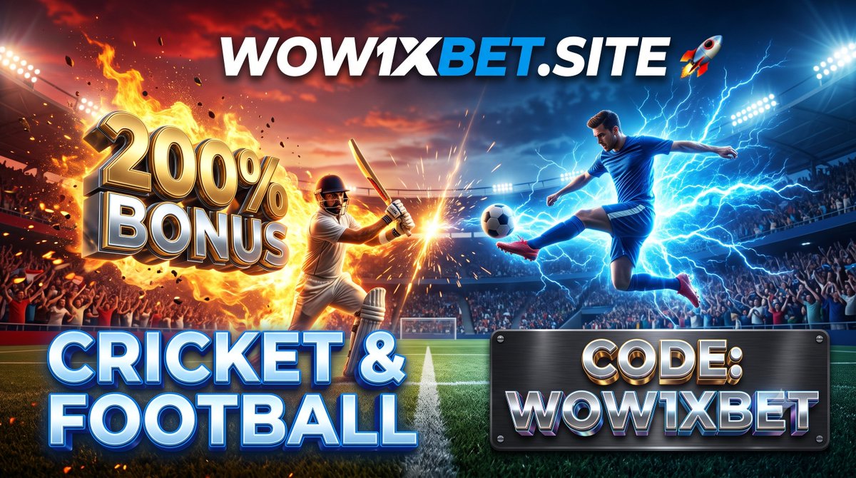 maxcode1xbet's tweet photo. https://t.co/r8B3ao8ABF | Code: WOW1XBET 🚀 Claim your 200% bonus today! Need the ultimate free bet promo code 1xbet for the big Cricket &amp; Football clashes? Lock in your edge before the games start and odds drop! 🏏⚽️ #1xbet #1xbetpromocode #1xbet2026 #cricket #football https://t.co/DjAT5MBjaG