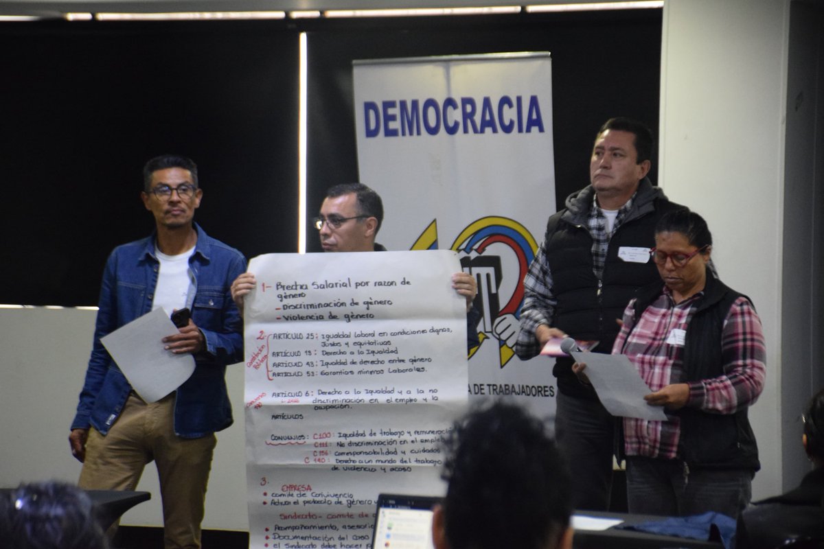 cutcolombia's tweet photo. En el segundo día del seminario "Frente a la violencia y el acoso: justicia de género y derechos humanos laborales en Colombia", la CUT fortalece las herramientas para prevenir, atender y erradicar las violencias basadas en género en el mundo del trabajo. Construir espacios laborales seguros y libres de violencia es una tarea colectiva.

 @ccoocatalunya
 #Convenio190 #JusticiaDeGénero #CUTColombia
