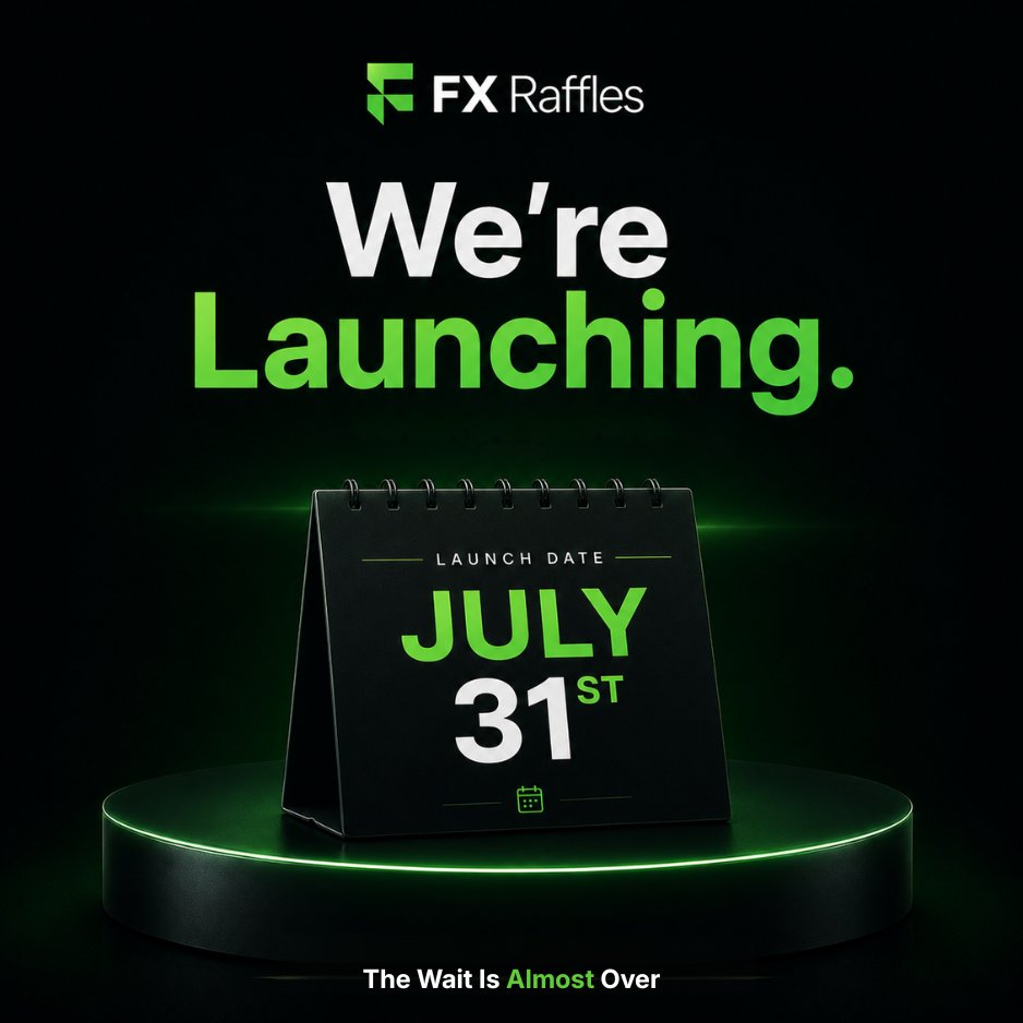 FXRaffles's tweet photo. The wait is almost over.

July 31st marks the beginning of a new way to win funded trading accounts.

Get ready to enter. Get ready to win.

🎟️ Up to $500,000 in funded accounts.
💸 100% FREE to enter.

#FXRaffles #PropFirm #ForexTrading #FundedTrader https://t.co/SzDjZExUKB