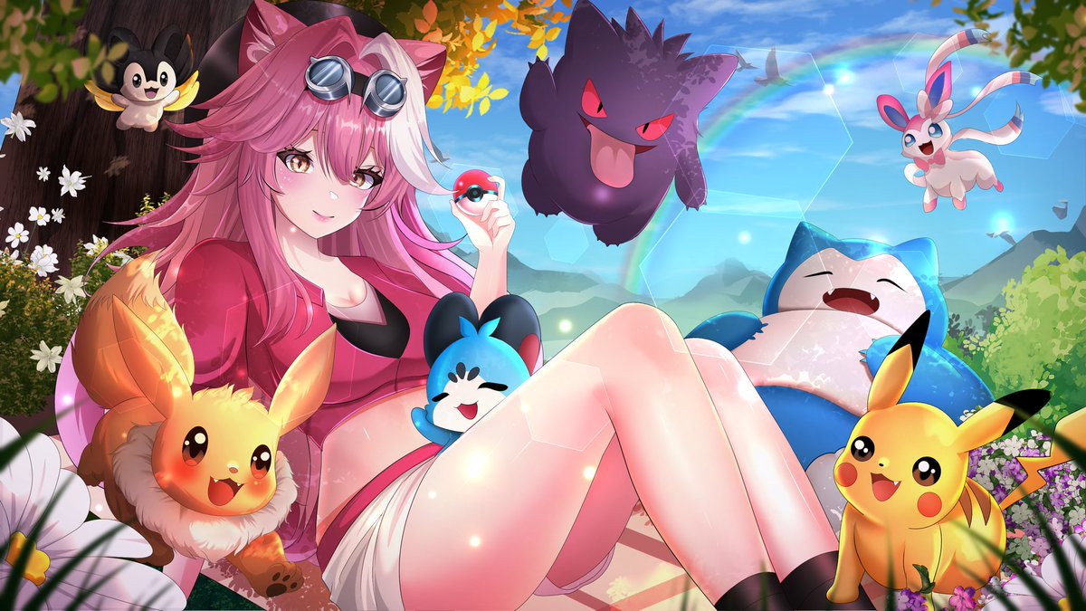 fwaraccu's tweet photo. RAOOO 🐱💖@raorapanthera
A Pokémon team for Raora and of course, my beloved Gengar! 💜
#RaorArt #artmoots https://t.co/hiEJ28zq9Q