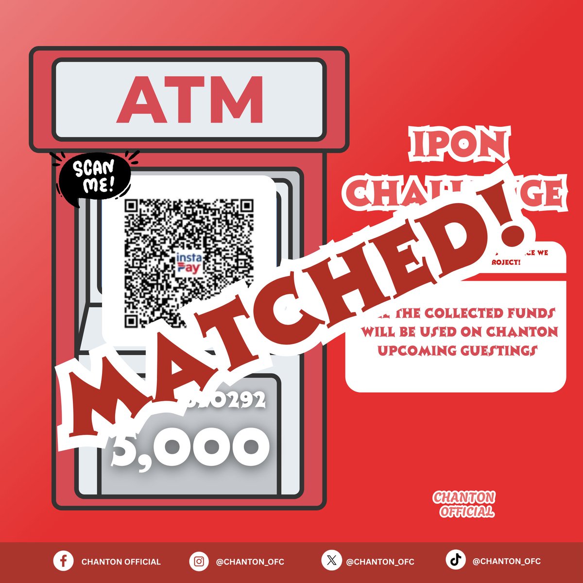 chanton_ofc's tweet photo. Our 5,000 Matching Challenge is Now Officially MATCHED! ♥️
Thank You For All You're Support Noodles! Until Next Ipon Challenge! ♥️
#CHANTON https://t.co/3OJ0GLJu1C