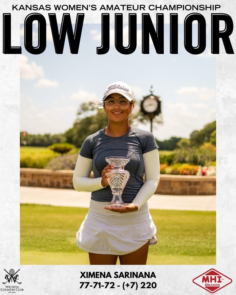 kapauncrusaders's tweet photo. Congratulations to senior Ximena Sarinana for earning low junior honors in the 2026 Kansas Women’s Amateur, where she shot a 7-over total of 220. Go Crusaders! #CrusaderSummer https://t.co/O6eAlXGTlq