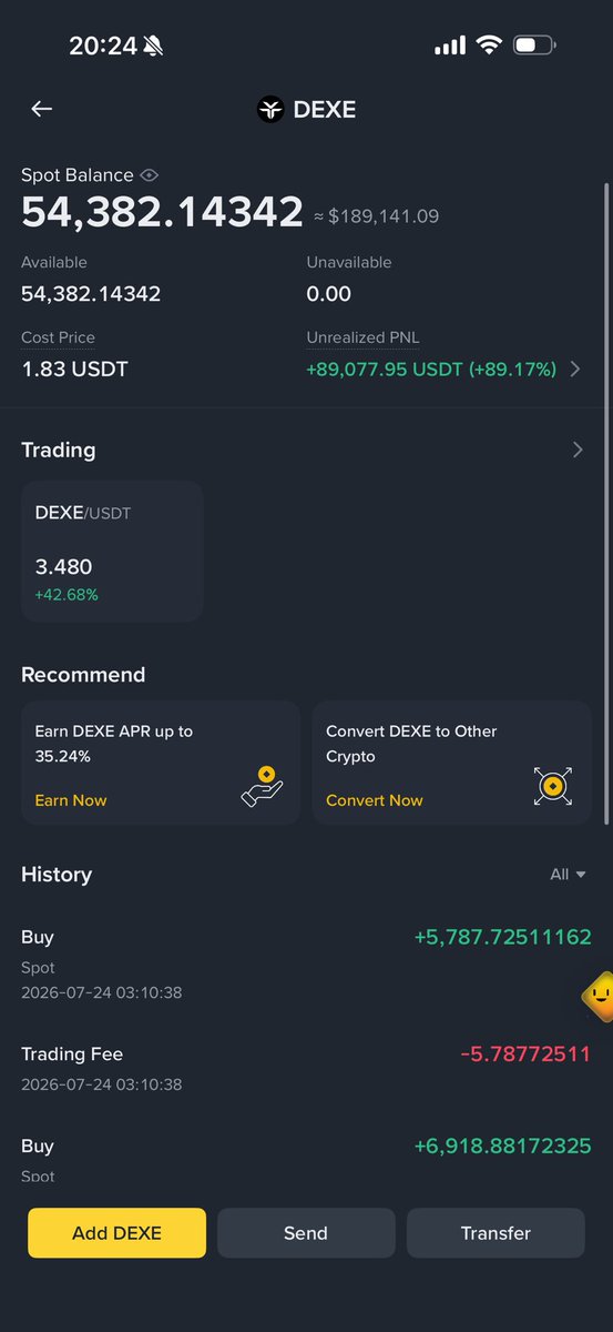 Zorathzzz's tweet photo. $Dexe may continue to rise, but for me, this is more than enough. I’m taking my profits here. https://t.co/PhuatV20GO
