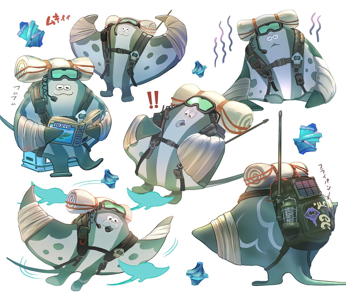 mizusisi_illust's tweet photo. レイダースの初めの方で見られる可愛いマンタロー
詰め合わせ絵
#SplatoonRaiders https://t.co/1j6y0VvdH6
