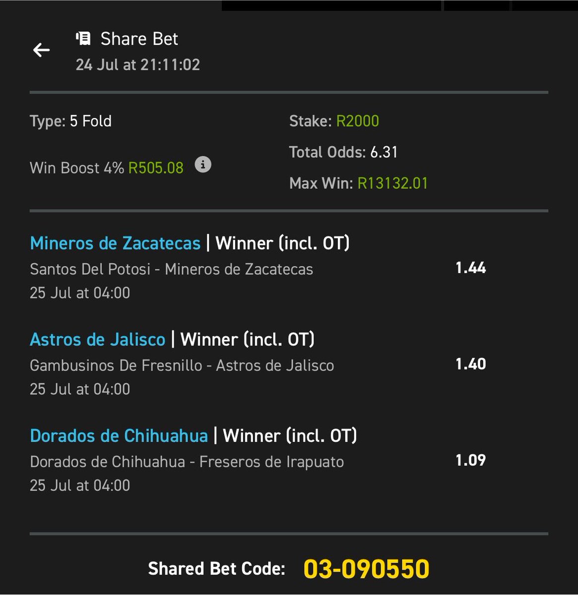 BetQueenDiva's tweet photo. Midnight Darts & Basketball on @Easybet_SA 

1Up is now live on 
@Easybet_SA

Booking code: https://t.co/oYV5h2J7B9

Odds: 6.31

Promo Code: BETDIVA50

✅Recreate our bet slip (3+ selections) and place a minimum stake of R5 to qualify for a potential reward this Saturday.

✅• See bio for full details !

✅18+ only. T&Cs apply