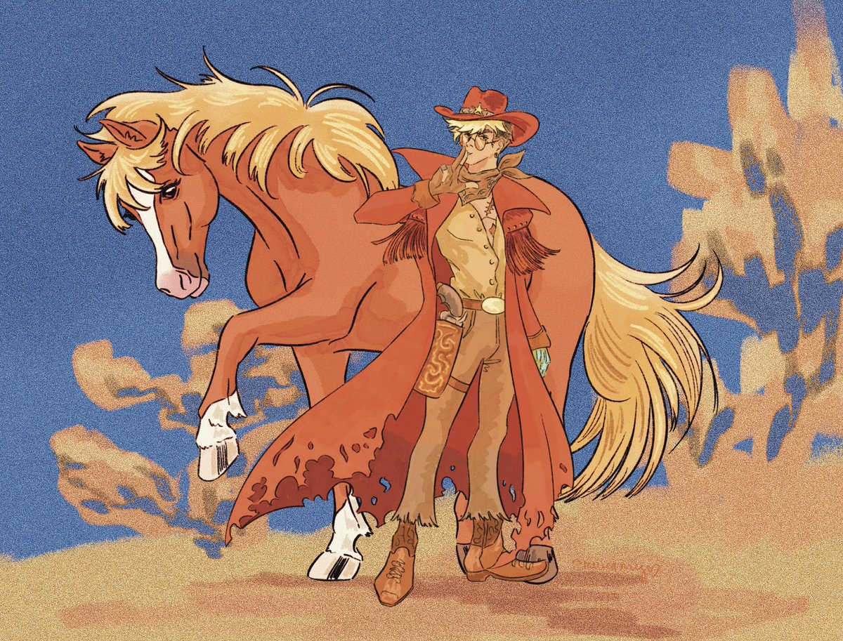 museqmeg's tweet photo. Vash and his trusty steed, Peanut 🥜  #trigun https://t.co/a0dbwJQwFV