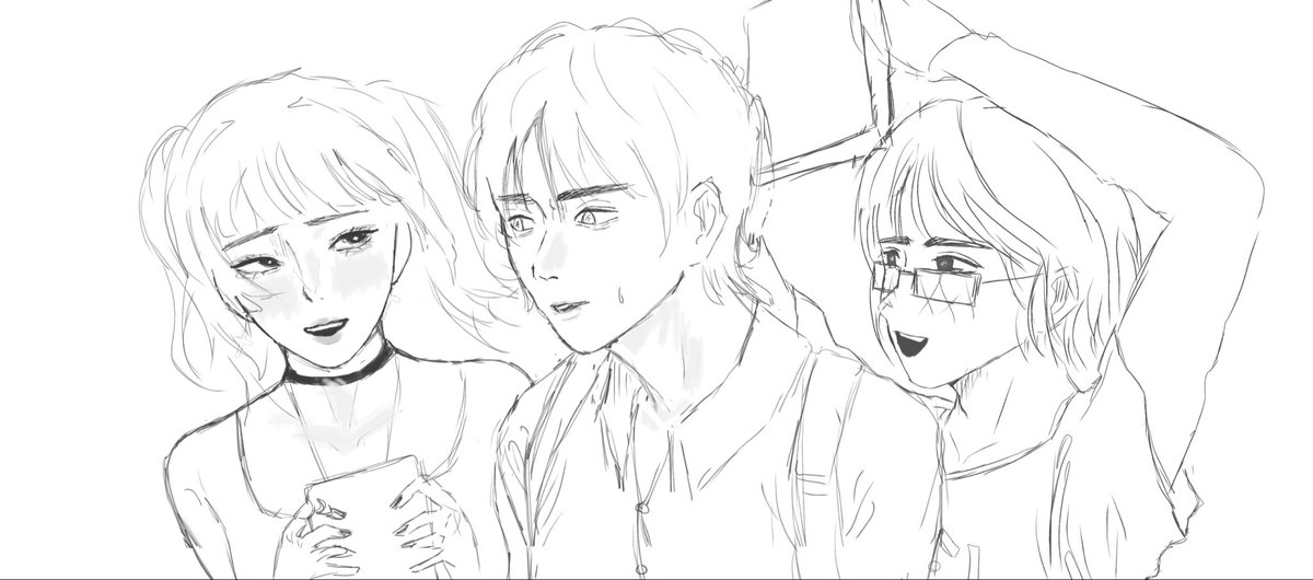 a_raary's tweet photo. A sketch of goth Mikasa, normie Eren, and nerd Armin 🕊️
#artmoots #fanart #art #aot https://t.co/bPP3MFAMHe