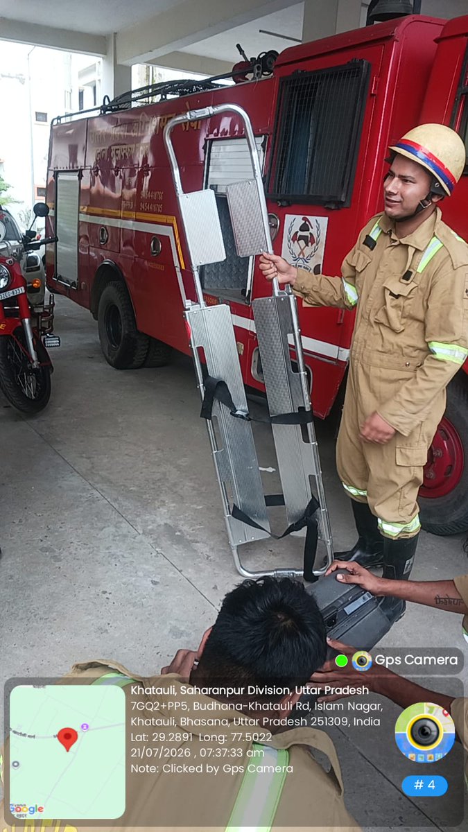 muzaffarnagfire's tweet photo. महानिदेशक, F&amp;ES U.P. एवं CFO  मुजफ्फरनगर महोदय के आदेशानुसार आज दिनांक 24-07-2026 को जनपद मुजफ्फरनगर के अग्निशमन केन्द्रों पर साप्ताहिक फायर ड्रिल के क्रम में आग तथा रेस्क्यू मे प्रयोग किए जाने वाले उपकरणों की साफ़ सफाई एवं प्रशिक्षण कराकर जानकारी प्रदान की गयी। https://t.co/uq7Xd9xjve