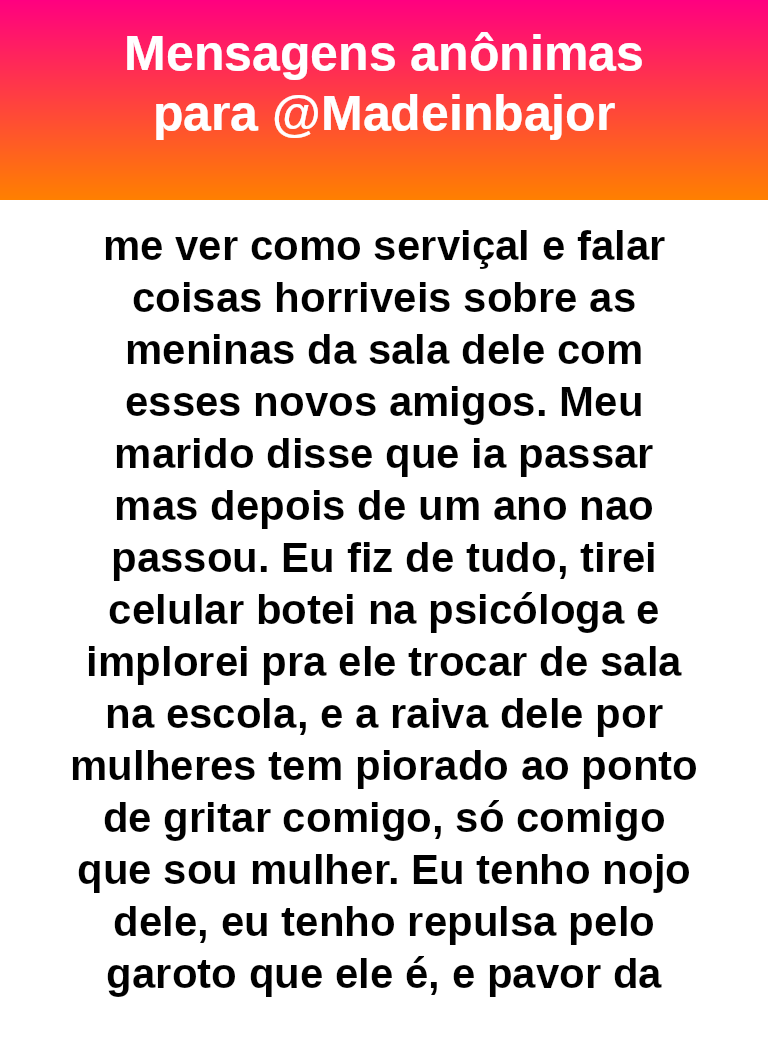 madeinbajor's tweet photo. 🧃 Eu te entendo perfeitamente. Infelizmente com 15 anos não dá pra abortar ele. Largar com o pai e ir viver sua vida é uma boa opção.  Eu não julgaria.  #bajo43477 https://t.co/KHSg4pKNbF