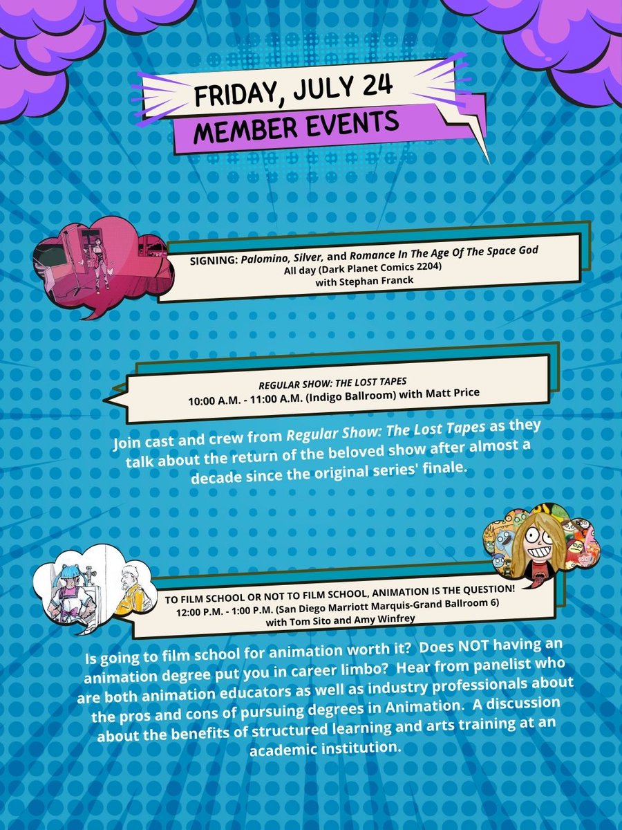 animationguild's tweet photo. It's Friday at San Diego Comic-Con! ⚡️ Stay hydrated, support our TAG vending members, stop by a TAG Member event and share your biggest TAG score today! 🛍️✨ #TAGMembers #SDCC #SDCCFriday #ComicCon #SDCCLoot #TAGatSDCC2026 https://t.co/vcpwXx4Zh7