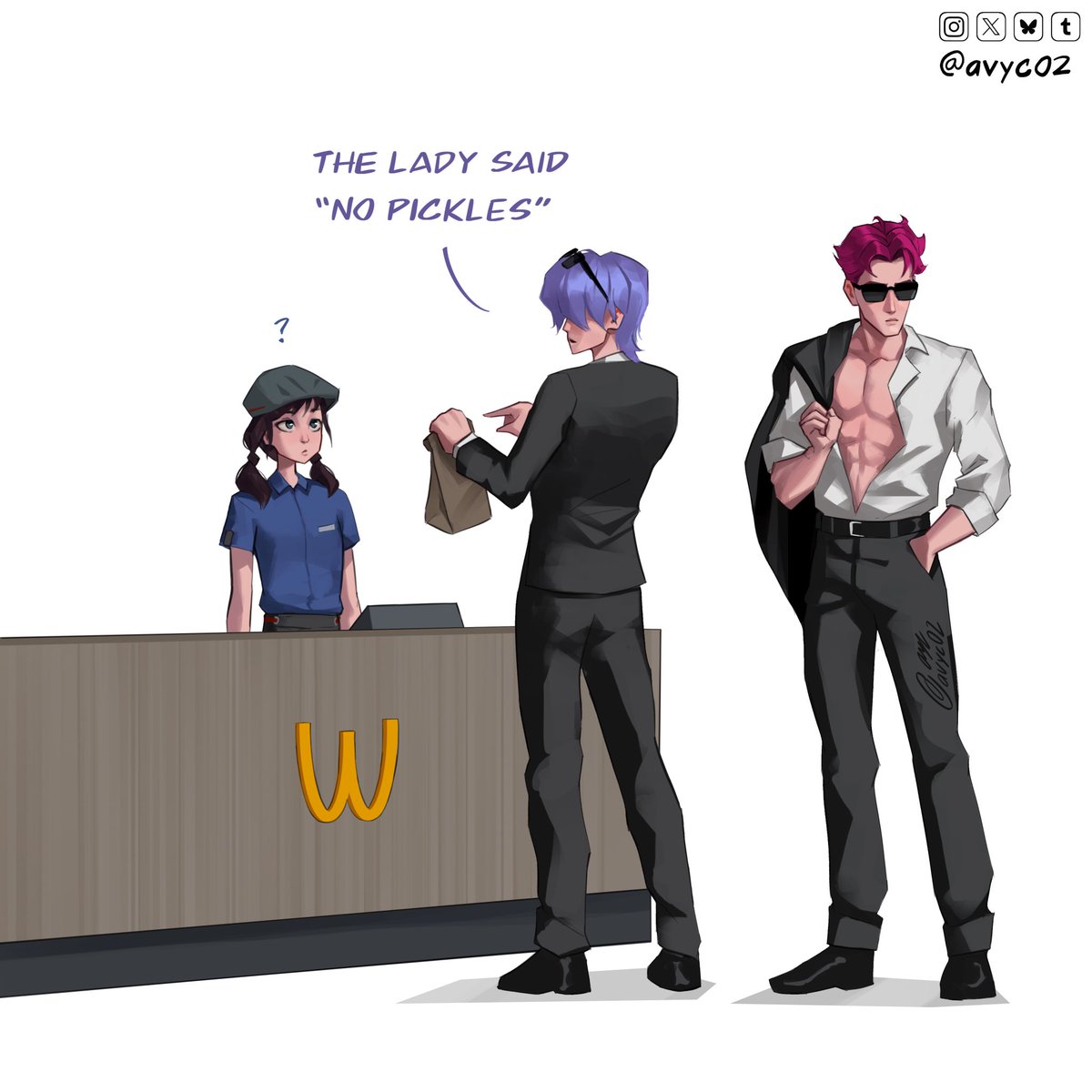avyc02's tweet photo. Reminder to be respectful towards fast food and resturaunt employees. Please and thank you! 😙✨ #KPOPDEMONHUNTERS #kpopdemonhuntersfanart #kpopdemonhuntersnetflix #kpdh #kpdhfanart #SajaBoys #huntrix #zoey #fanart #ArtistOnTwitter https://t.co/WRxvRe6aOQ
