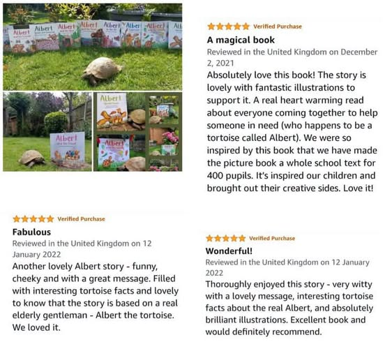 AlbertTortoise's tweet photo. FABULOUS, LOVELY, WONDERFUL, MAGICAL.. Super 5* #Praise for #ALBERTthetortoise #books. Please keep posting YOUR #BookReviews. Available Now 10 #ALBERT #picturebooks, 3 #BoardBooks & #ActivityBook. https://t.co/sGYhBlFUhP
#tortoise #bookseries #reviews #illustrated #storytime https://t.co/Tqwtyy2zKX