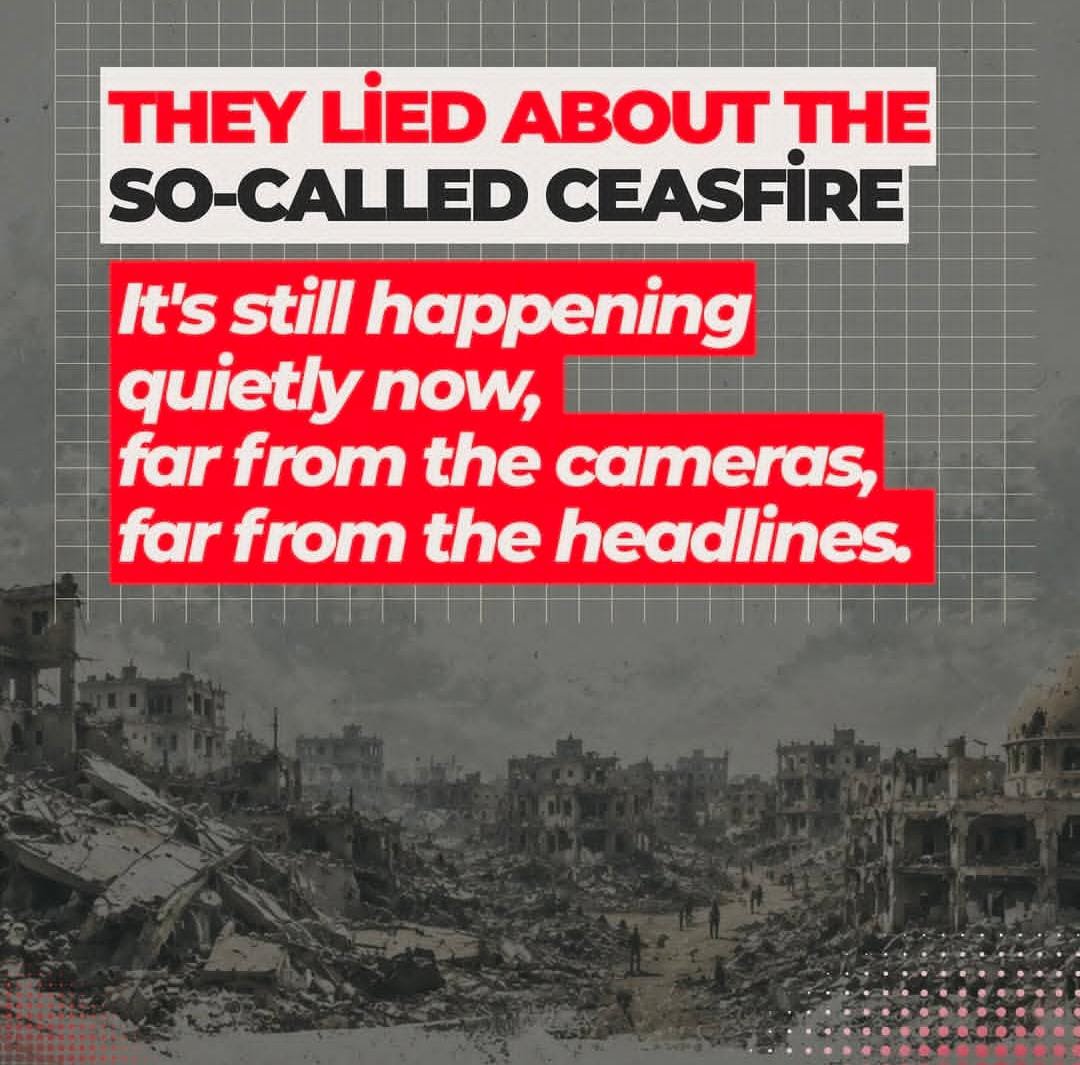 Palestina12979's tweet photo. The people of the Gaza Strip deserve more than promises. A meaningful ceasefire must improve daily life and protect civilians. Free Palestine. Save Gaza. #theyliedtoyou #they_lied_to_you #كذبوا_عليكم https://t.co/IfgAjyYBP0