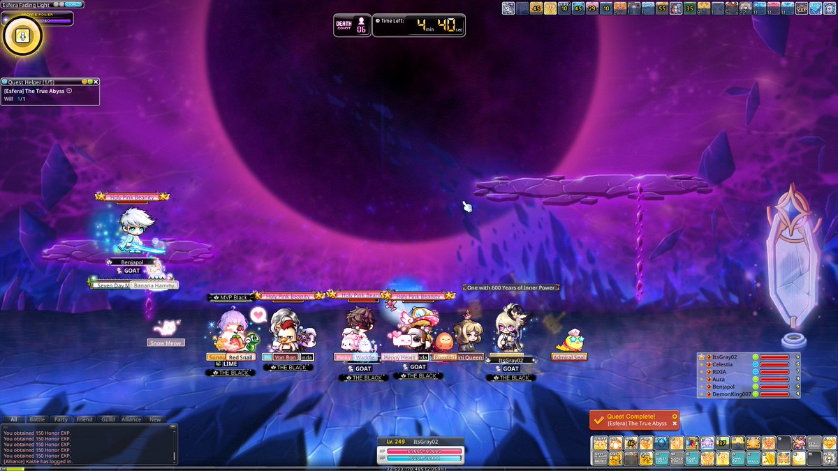 grayjoy_msu's tweet photo. Cleared Hard-Will with the team! Our goal was to be one of the first 5 party clear but we fell short. Nonetheless, its a good lesson for future bosses. Cheers everyone and have a good weekend! #HyperSummerChallenge @MaplestoryU https://t.co/VNoyqWI889