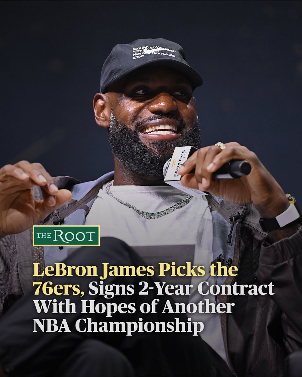 TheRoot's tweet photo. LeBron James announced Friday that he’s signing with the Philadelphia 76ers.

King James is signing a two-year, $8 million contract, according to ESPN. This will be his 24th season. There were several rumors about which team he would join. https://t.co/jxcqhKKnI3