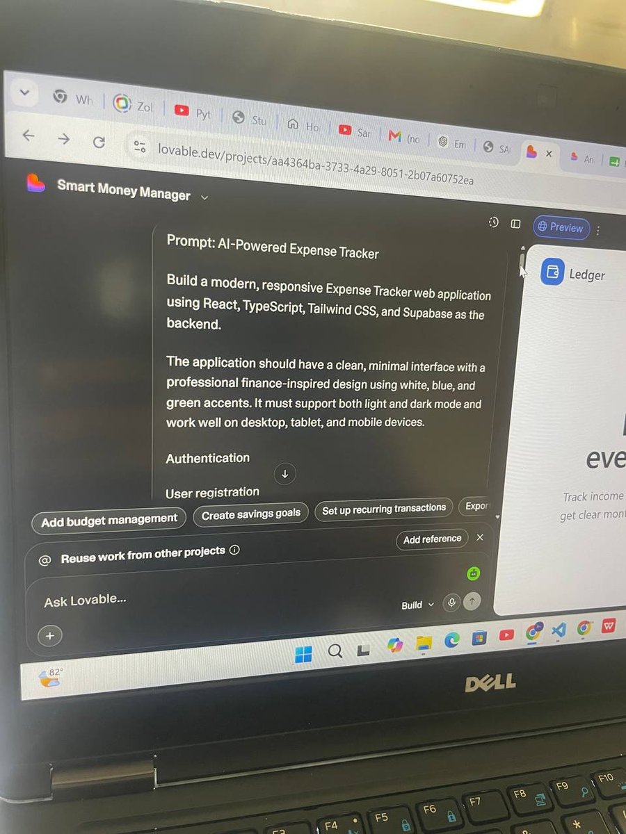 paulifeanyi_G's tweet photo. I decided to try vibe coding on #loveableai today. Built an expense tracker. Tested it out and it worked from frontend to backend to database. Tech stack used was Type script, React and Supabase for database. 

I think I will spend more time here.
Happy weekend https://t.co/fRMICKBWGh