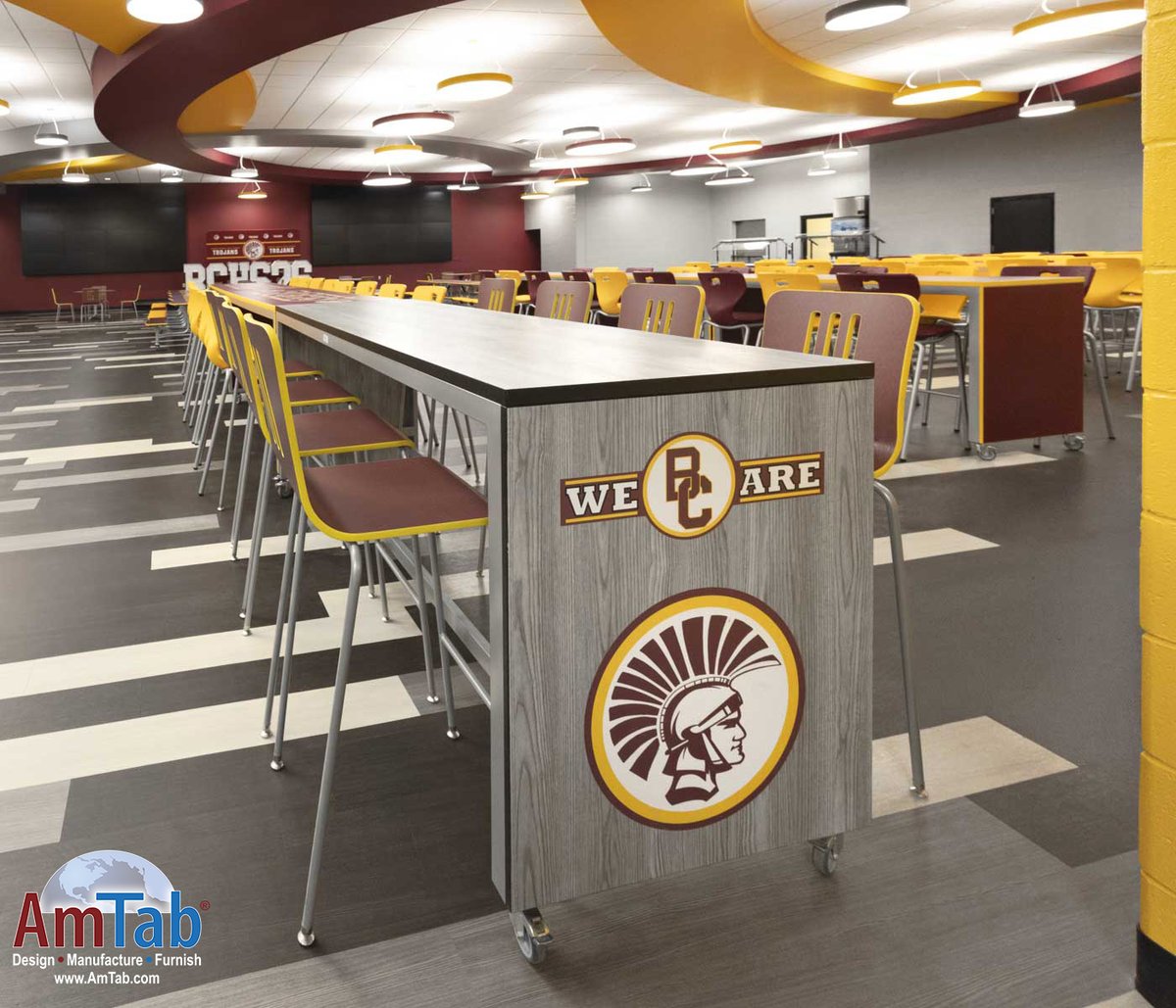 AmTab's tweet photo. A dining space students will actually want to spend time in.

Ready to transform your school’s dining environment? Connect with AmTab to start designing a space built for your students. https://t.co/jSJBKDV54k