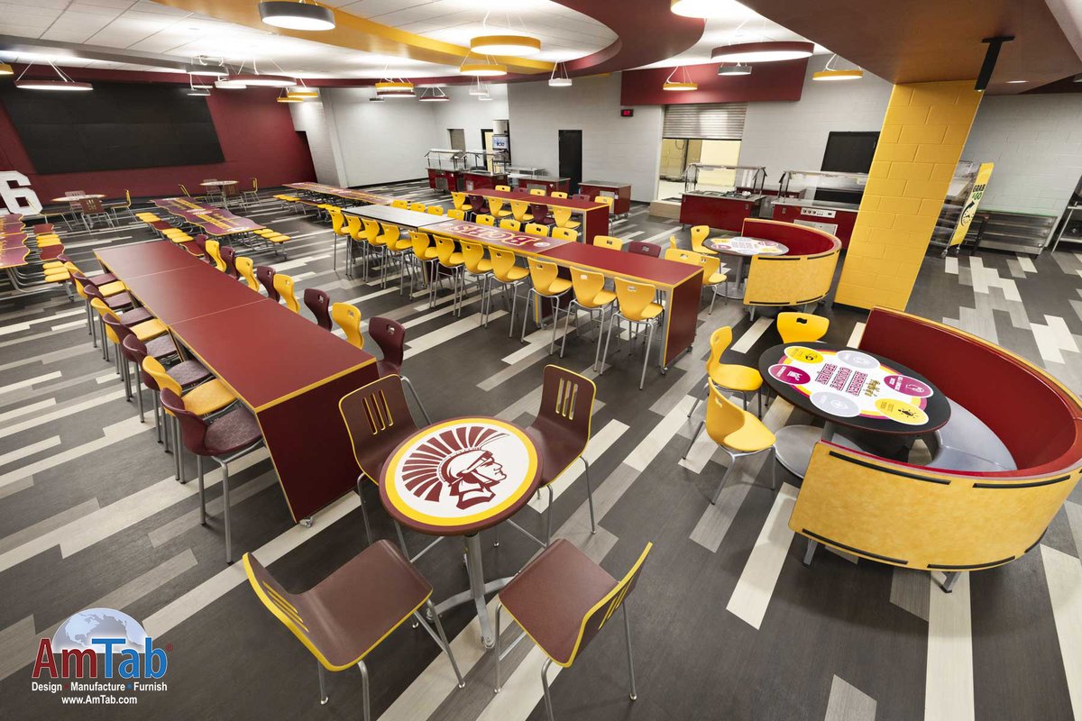 AmTab's tweet photo. A dining space students will actually want to spend time in.

Ready to transform your school’s dining environment? Connect with AmTab to start designing a space built for your students. https://t.co/jSJBKDV54k