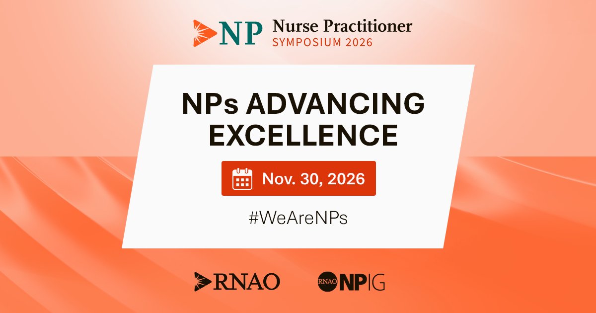 CommsAssistRNAO's tweet photo. Calling all NPs!

Have you registered yet for this fall's NP Knowledge Exchange Symposium. Join colleagues at this annual event to network and discuss the important work of this role in Ontario's health system. 

https://t.co/nBVdgACrDE 
@alannalcoleman @DorisGrinspun @SueLeBeau1 https://t.co/B3kqfdiXGh