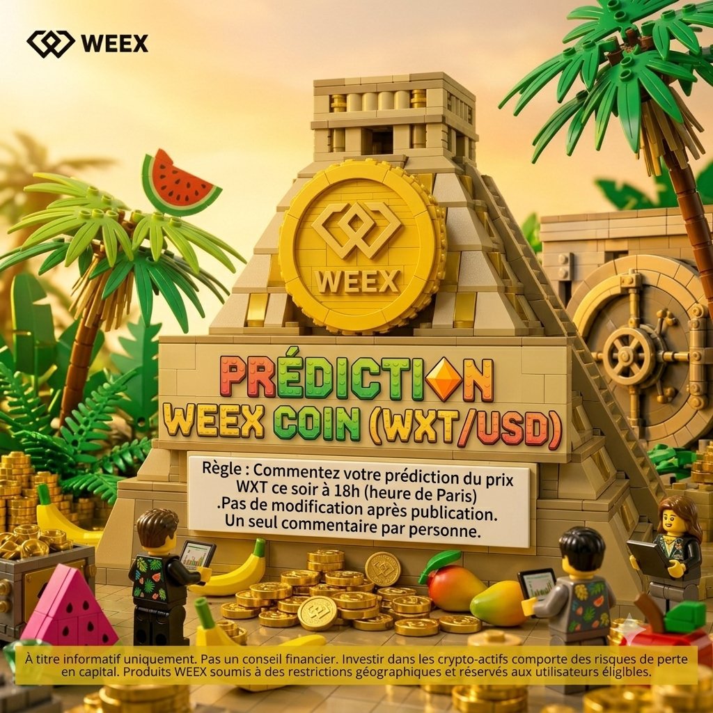 WEEX_French's tweet photo. Le prix du WXT à 18h (heure de Paris) : combien ? 🔶 Le plus proche gagne. Un seul essai, pas de retouche. Bonne chance 🍀 #WeexTropicalTrade https://t.co/XLPefI8lqC