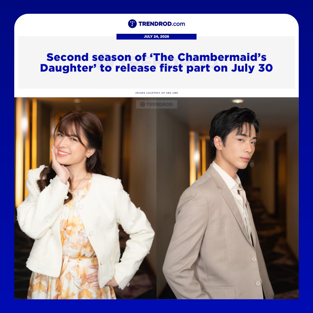 TrendrodPH's tweet photo. The first part of the second season of the hit vertical microdrama series 'The Chambermaid's Daughter' starring Alexa Ilacad and BGYO's Gelo Rivera will drop on July 30.

Full story in the replies section.

#TheChambermaidsDaughter • #AlexaIlacad • #BGYO_Gelo https://t.co/XOvsDwKQqT