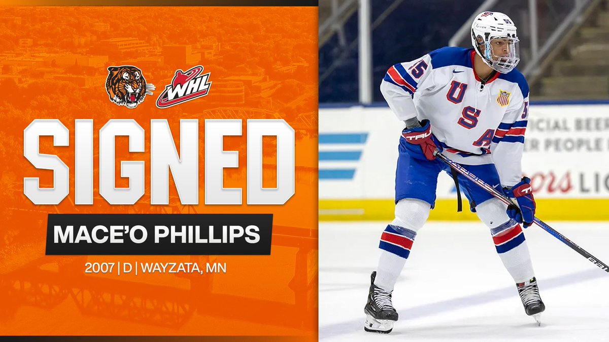 tigershockey's tweet photo. ✍SIGNING!✍

The Medicine Hat Tigers are proud to announce the signing of 2007-born defenceman Mace'o Phillips to a WHL Scholarship &amp; Development Agreement! 🐅

More details on our website: https://t.co/6o1waPjz12 https://t.co/MY6pk1Dfs1