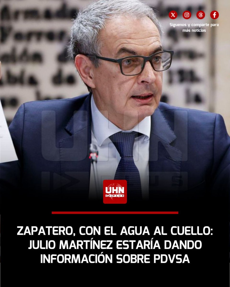 UHN_Plus's tweet photo. 🇪🇸🇻🇪‼️| De acuerdo a La Gaceta y Artículo14 de España, Julio Martínez Martínez, testaferro de Rodríguez Zapatero, estaría dando información de los negocios y operaciones del expresidente con la petrolera venezolana PDVSA y con el oro. La documentación que se estaría aportando sería por la compraventa de petróleo.