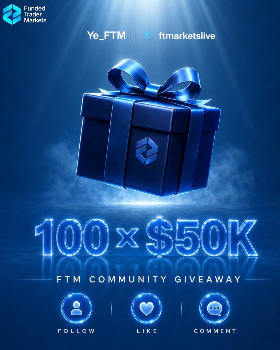 TheEliteTrader_'s tweet photo. 🎁 100x $50,000 Challenge Accounts 🎁

✅ Must Follow 
@TheEliteTrader_ || @DrThermal9625 || @FTMarketslive || @Ye_FTM 

✅ Like & Retweet

✅ Tag 3 friends engage with Quoted tweet 

✅ This is your chance to win an account if you haven’t won anything before.

Winners Will be selected Randomly

Sponsored by @Ye_FTM

CC_ @Ye_FTM