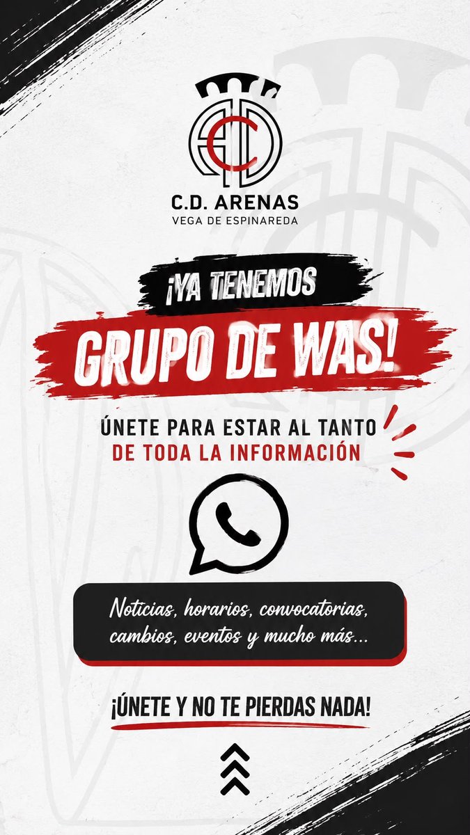 cdarenas_'s tweet photo. ¡Ya tenemos Grupo de WhatsApp!
ℹ️Información 
🗞️ Noticias 
⌚ Minuto y resultado 

¡Únete!
 https://t.co/fTjktdHzdd https://t.co/F97PNwA6IF