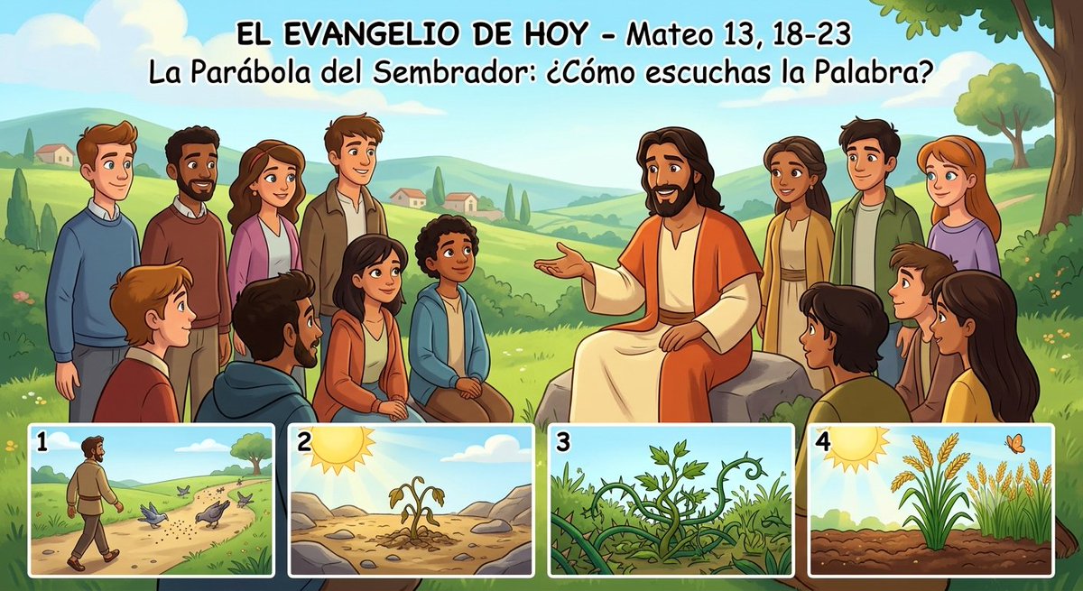 RIARDORIVERA1's tweet photo. En cambio, lo sembrado en tierra buena, representa a quienes oyen la palabra, la entienden y dan fruto; unos, el ciento por uno; otros, el sesenta; y otros, el treinta. https://t.co/kiKUOMW4Ew
