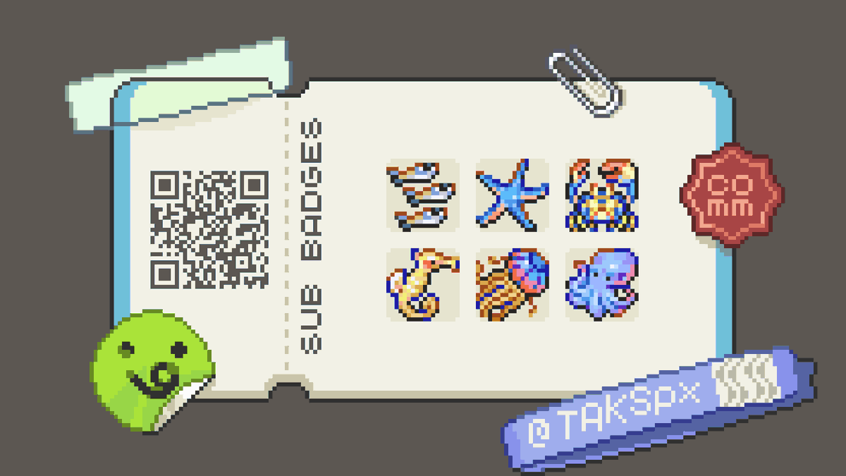 TAKSpx's tweet photo. Finally finished my own ocean-themed sub badges

#pixelart https://t.co/xJJBofzder