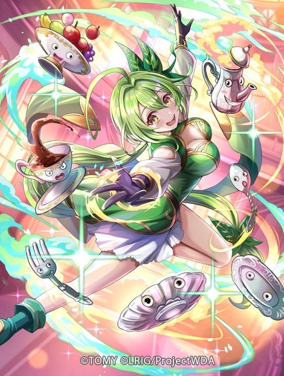 hokuyuu's tweet photo. 【お仕事】本日発売！WIXOSSブースターパック『Lostorage SELECTOR』にて「食器夜行」のイラストで北熊も参加しております！食器夜行と書いてゴージャスディナーと呼びます！宜しくお願いします！（1/3） #WIXOSS #ウィクロス発売記念 https://t.co/SRXwV4UsC5