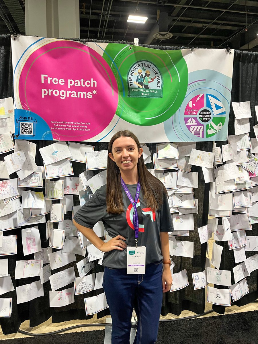 Gresham_Smith's tweet photo. Design careers often start with curiosity — or a patch 🎨 We’re at the @GirlScouts' National Girl Scout Convention today sharing our Future Designer Patch and inspiring girls to explore architecture, design and engineering. Visit our booth #536! #GreshamSmith #FutureDesigner https://t.co/k5kBBQQ0ov
