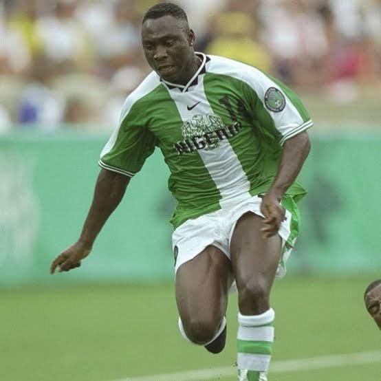 NaijaAtlas's tweet photo. 9. Daniel Amokachi:- Former Super Eagles striker and one of Nigeria's football legends. He traces his roots to Benue State. https://t.co/ii4akFdNai