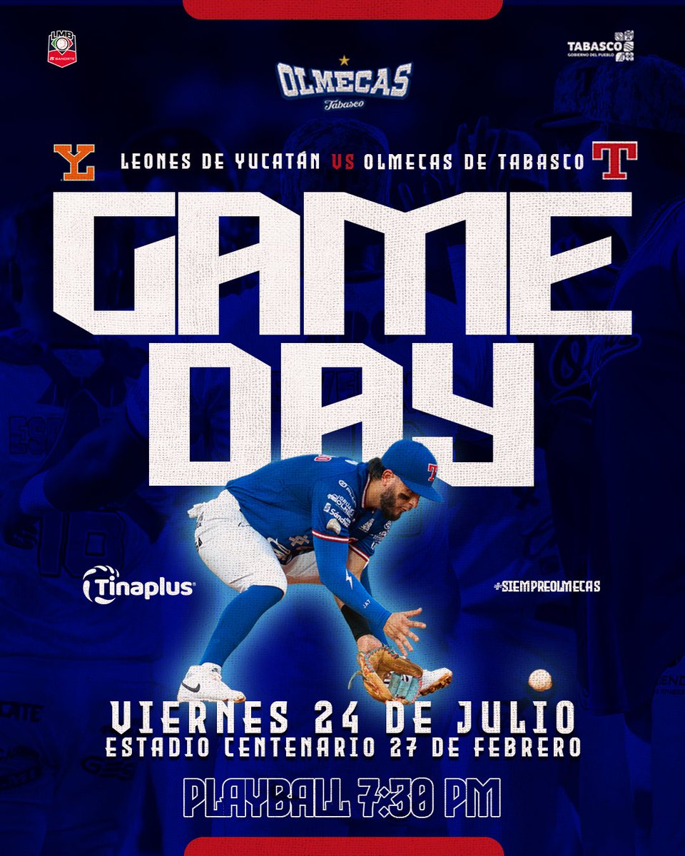 OlmecasTabasco's tweet photo. Comienza una serie más en casa frente a Leones de Yucatán⚾🗿

Recuerda que tenemos 2x1 en todas las localidades y, al finalizar el juego, disfruta de Último Out con El Ronko Musical. 🎟️🎶

Presentado por: #Tinaplus 

#SiempreOlmecas https://t.co/Sr9uT0lCXE