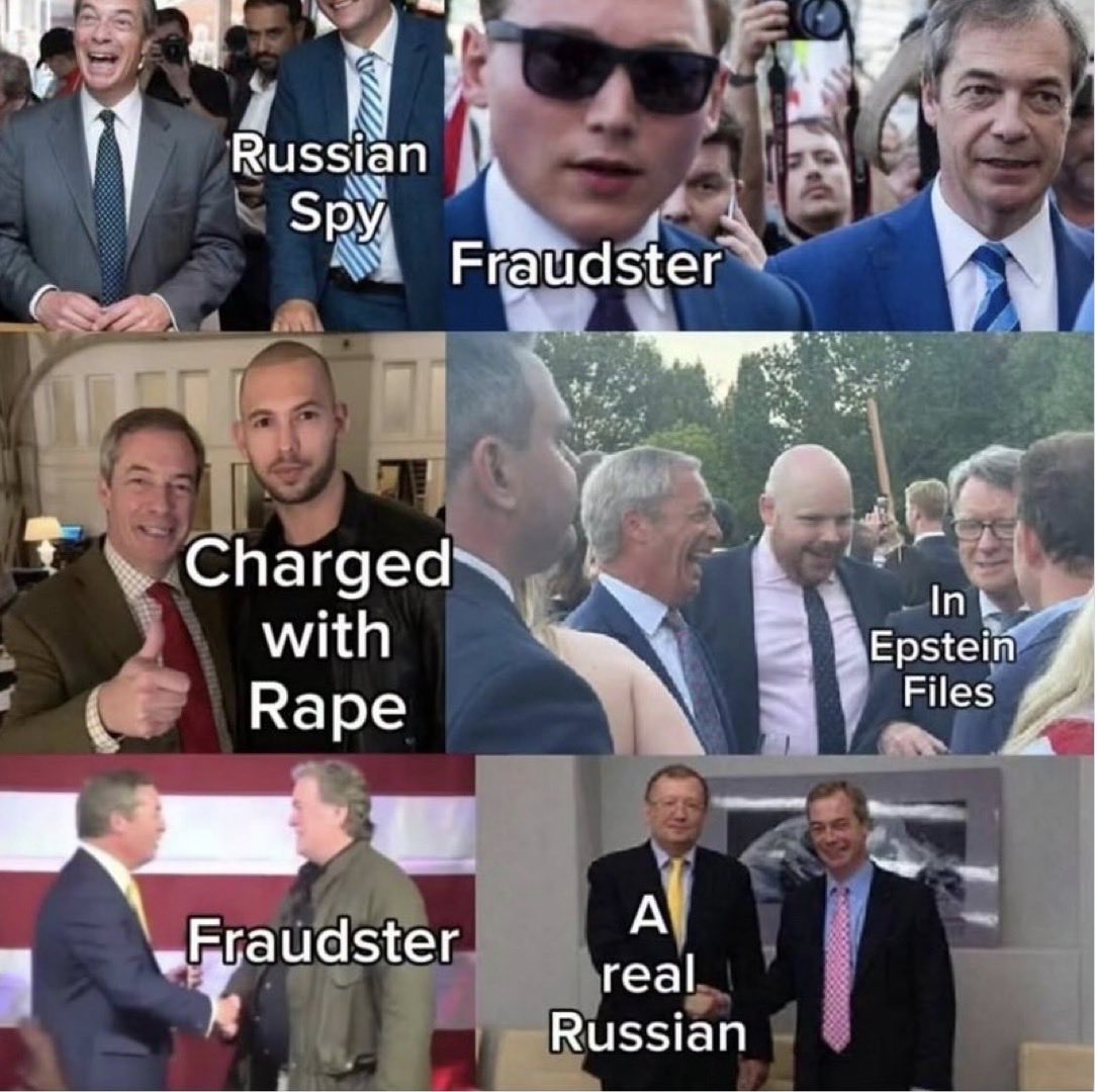 CornishSkipper's tweet photo. @Nigel_Farage @andyburnham ReFUK for crims &amp; crypto 
“7 further counts of rape, 3 facilitating trafficking, 3 ABH, 19 relating to indecent images of a child..” 
“Farage praised Tate.. &amp;…spoke in favour of Tate for defending “male culture”…the self-proclaimed misogynist said women..were a man’s property.” https://t.co/9EJwt88A8v