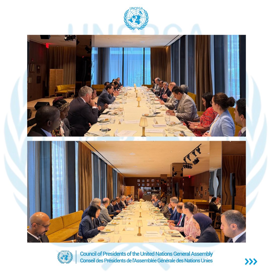 uncpga's tweet photo. On July 15, 2026, Working Luncheon of the UNCPGA Group of Friends of the President of the UN General Assembly hosted by the Permanent Representative of Saudi Arabia to the UN, H.E. Ambassador Abdulaziz Alwasil and the Secretary General of UNCPGA, Dr. Jehangir Khan. https://t.co/C1UvkSz0O1