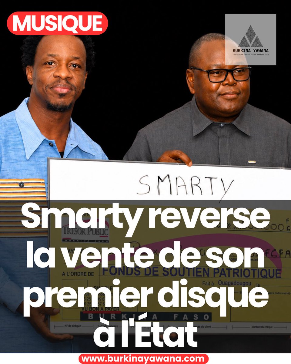 BurkinaYawana's tweet photo. 🇧🇫🔴 Le chèque de 2,5 millions de F CFA a été remis ce vendredi au ministère de l'Économie. #Smarty #Elevation #FondsDeSoutienPatriotique #BurkinaYawana
A LIRE ICI. ⬇️
🔗 https://t.co/zFNO3CmtVO https://t.co/XdbtGsHrOZ