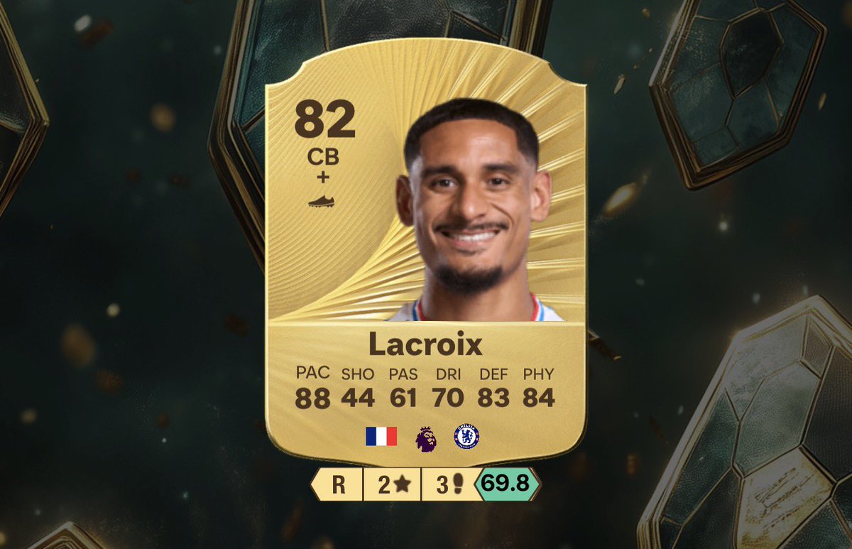 Razzerstrading's tweet photo. 🚨 BOMBA Lacroix 🇫🇷 Joins Chelsea From Crystal Palace ✅ 

Heres How he Could Look in FC27, Insane Starter Card 🤯 https://t.co/nZ3ERtAqj1