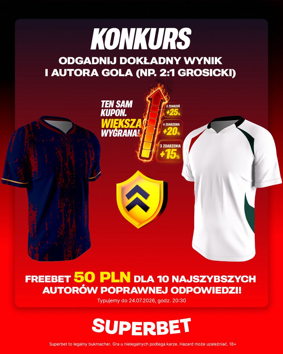 SuperbetPL's tweet photo. #KONKURS! Wytypuj w odpowiedziach dokładny wynik oraz autora gola ⚽️ w meczu Pogoń - Legia i zgarnij freebet! #POGLEG
--
✅ Zaobserwuj @SuperbetPL
❤️ Polub wpis i 🔄 podaj go dalej
👤 Dodaj nick z Superbet
🎁 Nagroda = FREEBET 50 PLN
Regulamin: https://t.co/quNbhzbxNj https://t.co/zVGlxSFVwq