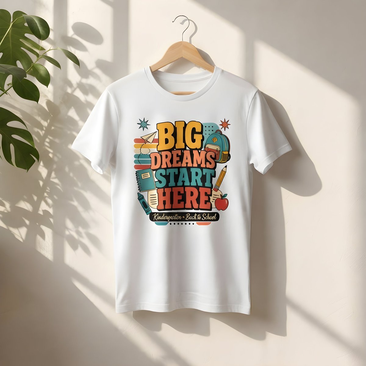 dgalleryhub's tweet photo. Big dreams start right here! 🎒✏️ Getting ready for the new school year with this fun, retro-style design. 

Which shirt color do you like best: sage green or white? Check them out

https://t.co/md7JDh893H

#BackToSchool #Kindergarten #School #students  #TeePublic https://t.co/LbzdGZYfDX