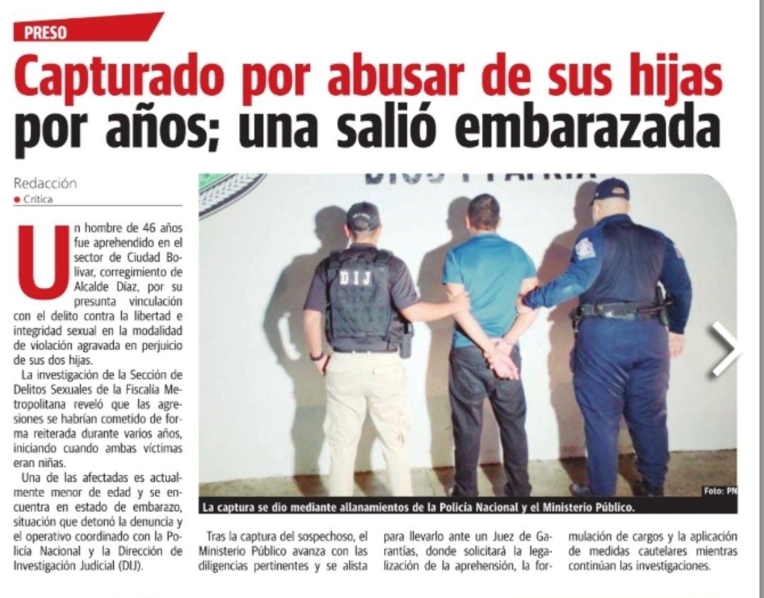 almacortes20's tweet photo. Estoy consternada con este caso, y cuántos casos más hay sin denunciar y salvar niñas y niños que viven este abuso de pervertidos que deben ser sus protectores? Y la pregunta es dónde esta la MADRE? Que es igual de responsable! @PGN_PANAMA @Senniaf @criticaenlinea https://t.co/kCbw8a0Uui