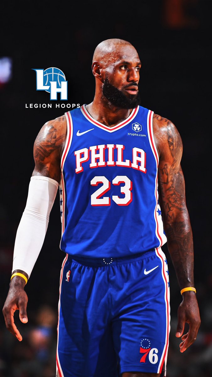 LegionHoops's tweet photo. After signing LeBron James, the Sixers are now CHAMPIONSHIP CONTENDERS. 👀

2027 NBA Champions Odds, via Polymarket:
Thunder - 24%
Spurs - 19%
76ers - 12.3% 
Knicks - 9%

Trust the Process. https://t.co/eVGc7T4Pxq