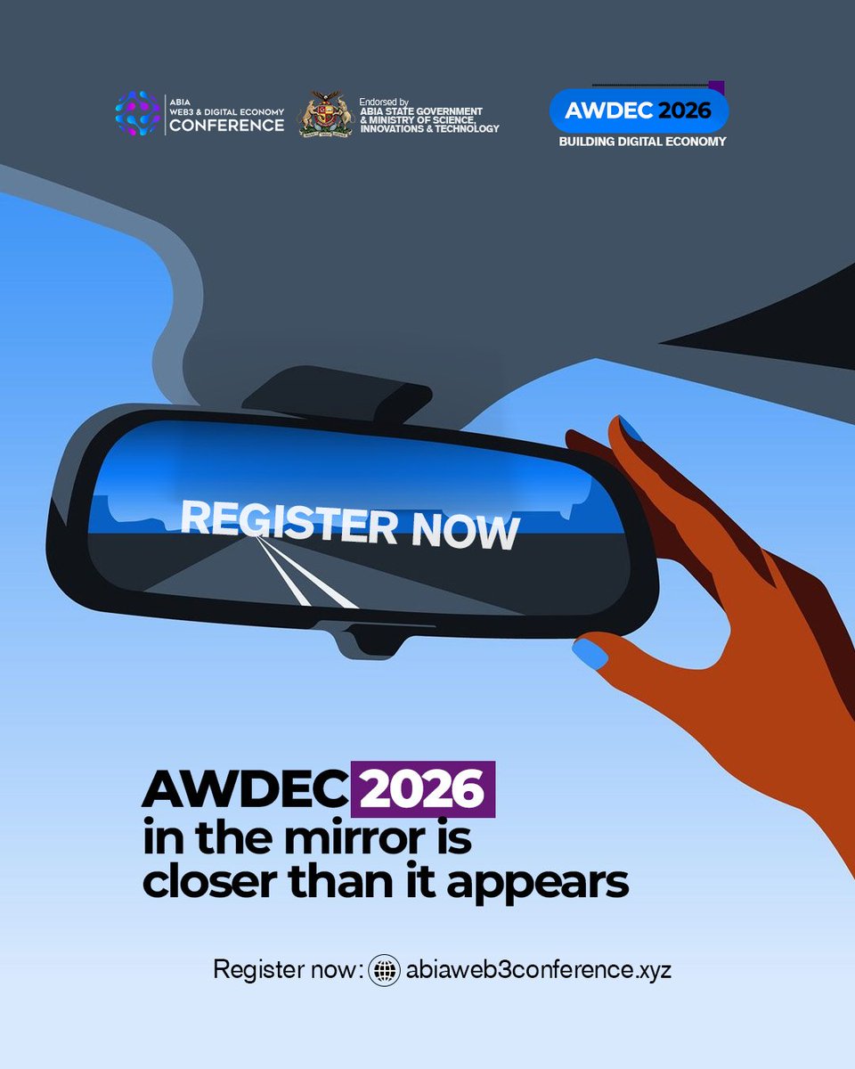 Abia_Web3Net's tweet photo. Time waits for no one-and neither does opportunity.

AWDEC2026 is closer than it appears.

Secure your spot today and be part of the conversations shaping Africa's digital economy.

Register now: https://t.co/LDCMZluFt6 https://t.co/2LWEL3T1RJ